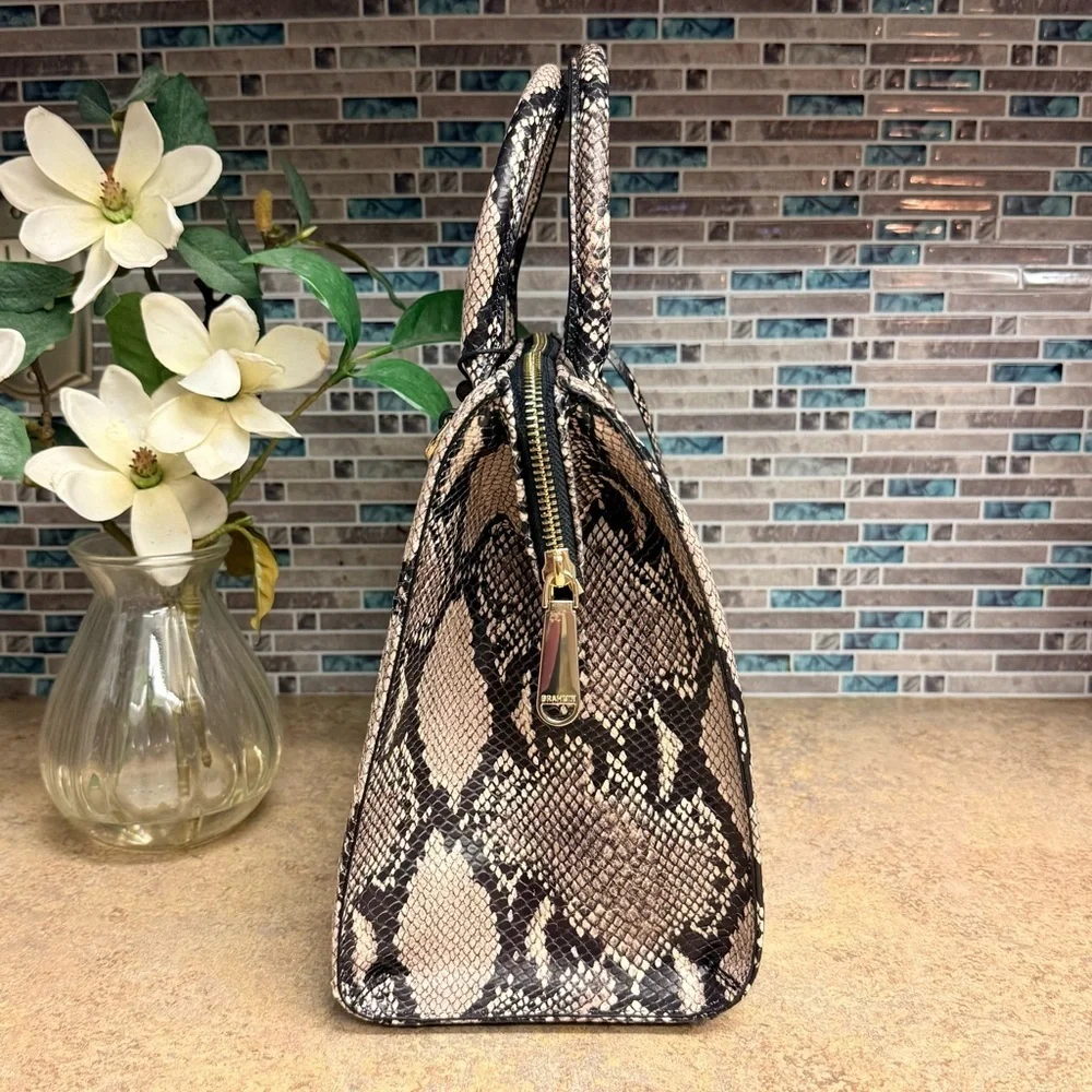 NWT Brahmin Small Caroline Almond All Over Snake purse